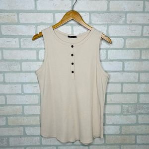 Light Nude Waffle Knit Sleeveless Tank Top